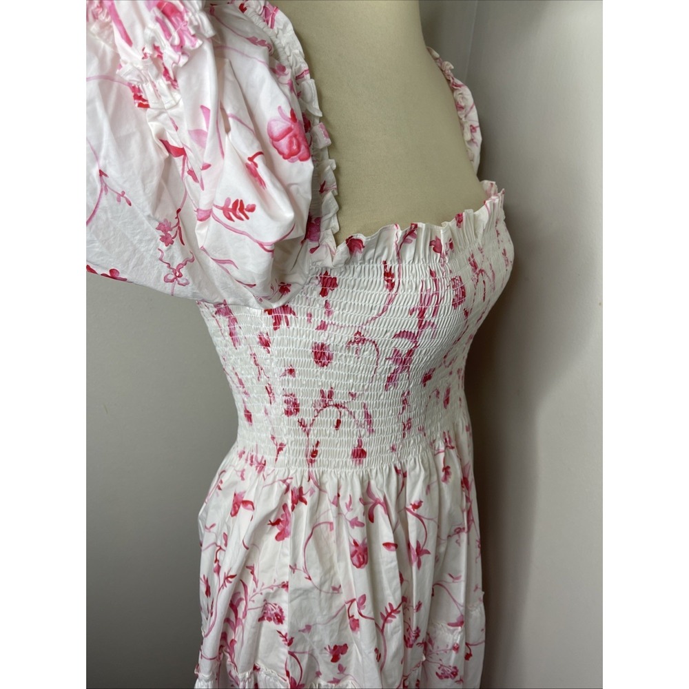Hill House Nesli Nap Dress in Pink Rose Botanica XS - Picture 6 of 10
